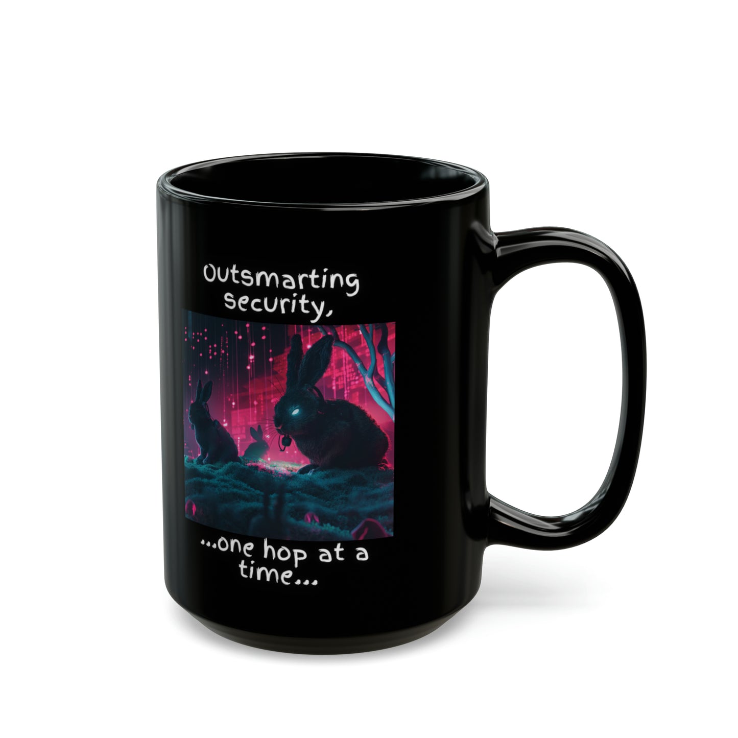 Red Team Cyber Expertise Mug - "Outsmarting Security... One Hop at a Time" - Black (11oz, 15oz)