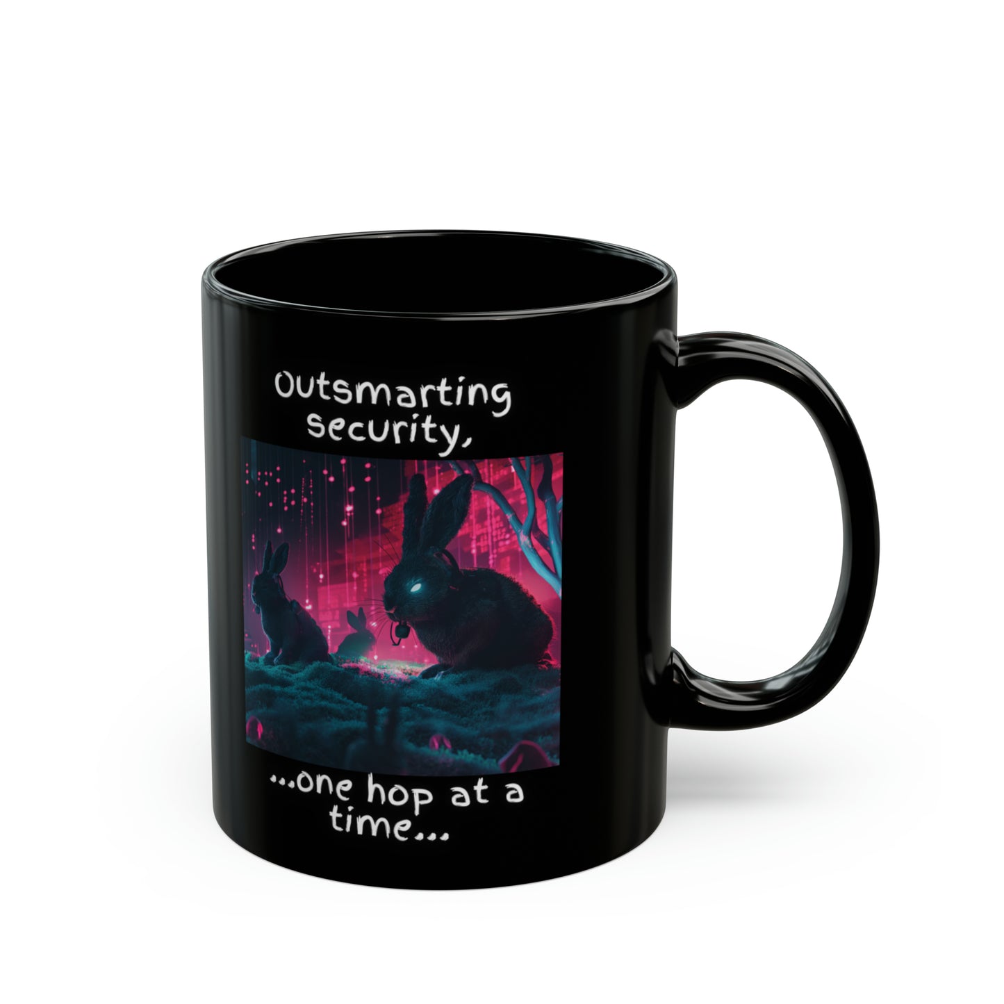 Red Team Cyber Expertise Mug - "Outsmarting Security... One Hop at a Time" - Black (11oz, 15oz)