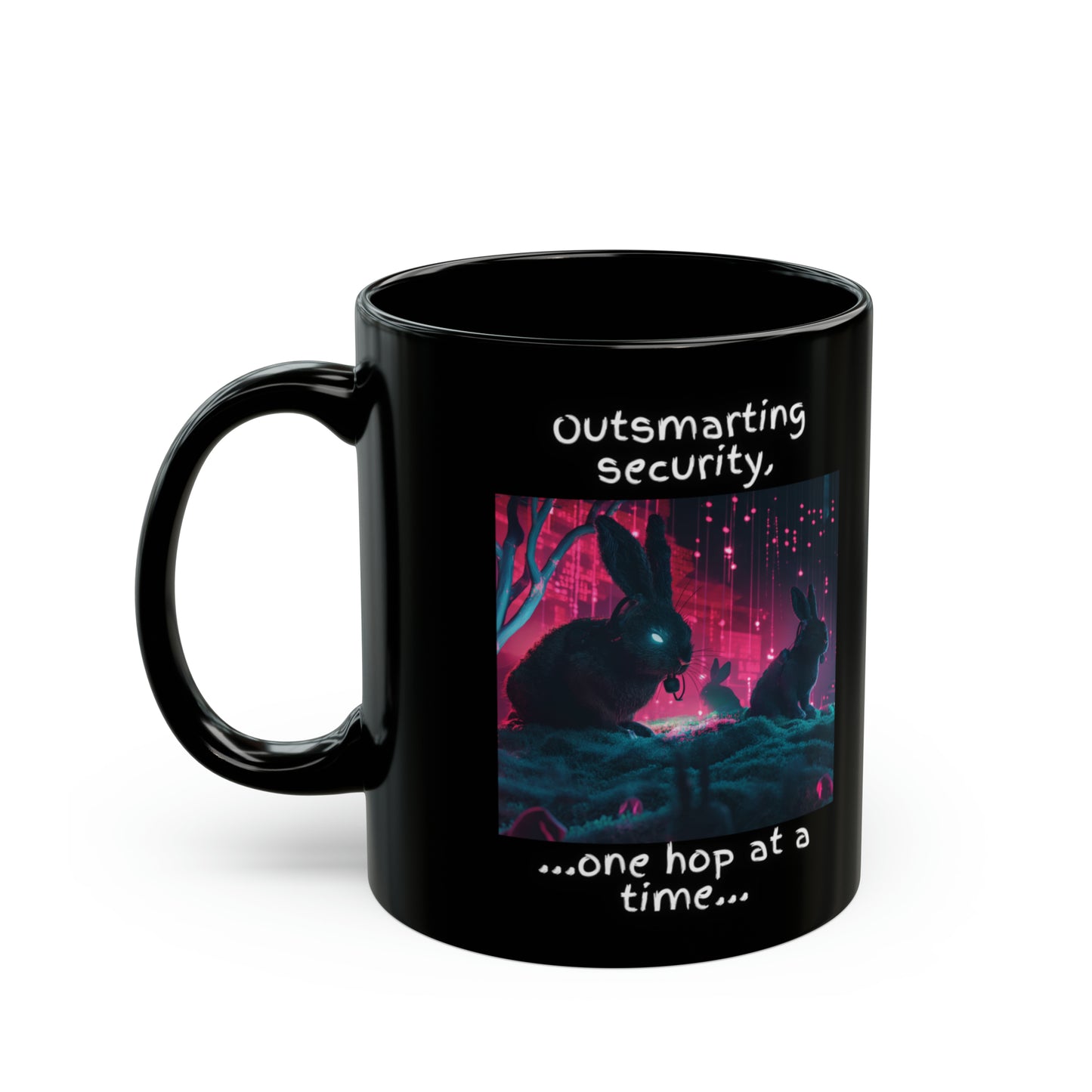 Red Team Cyber Expertise Mug - "Outsmarting Security... One Hop at a Time" - Black (11oz, 15oz)