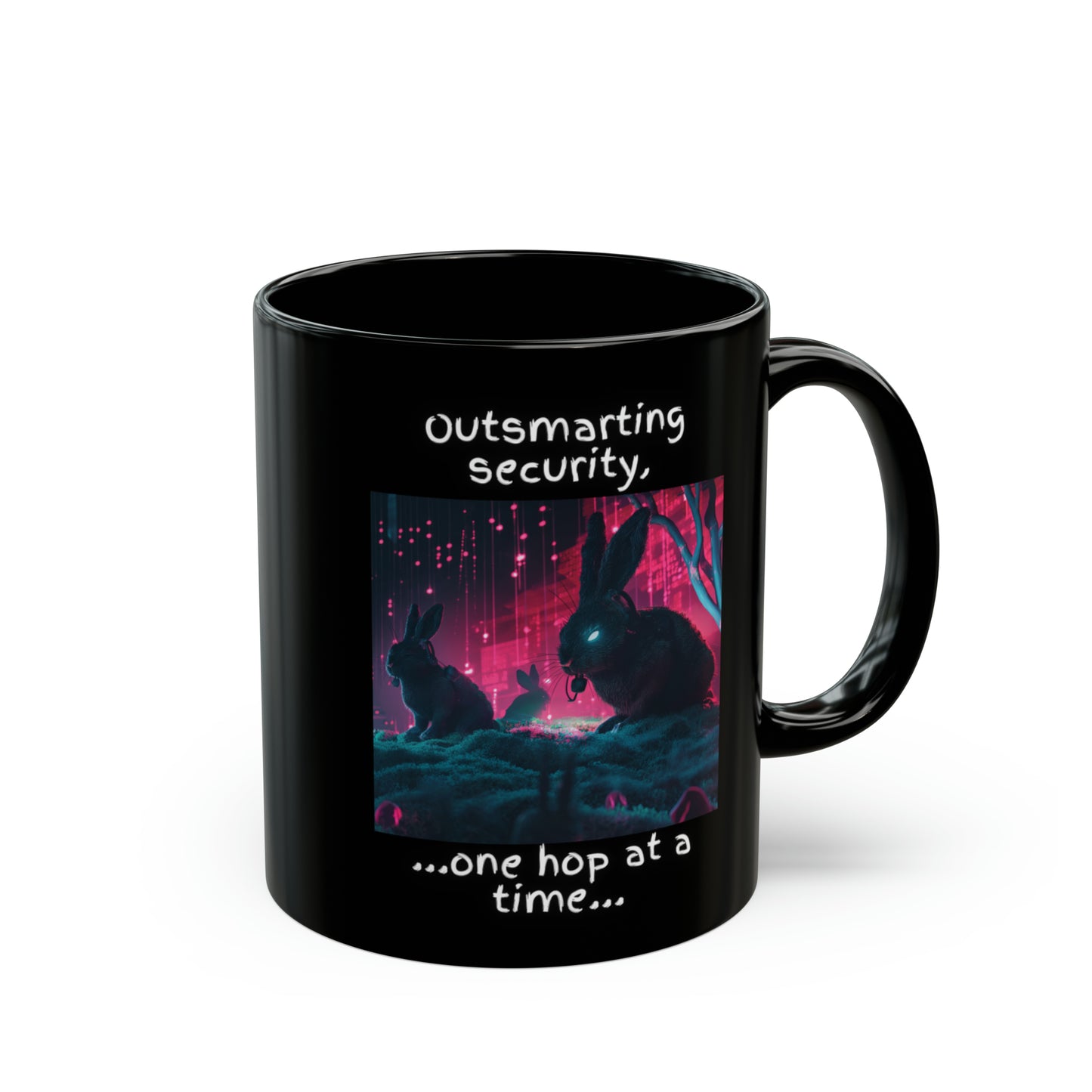 Red Team Cyber Expertise Mug - "Outsmarting Security... One Hop at a Time" - Black (11oz, 15oz)