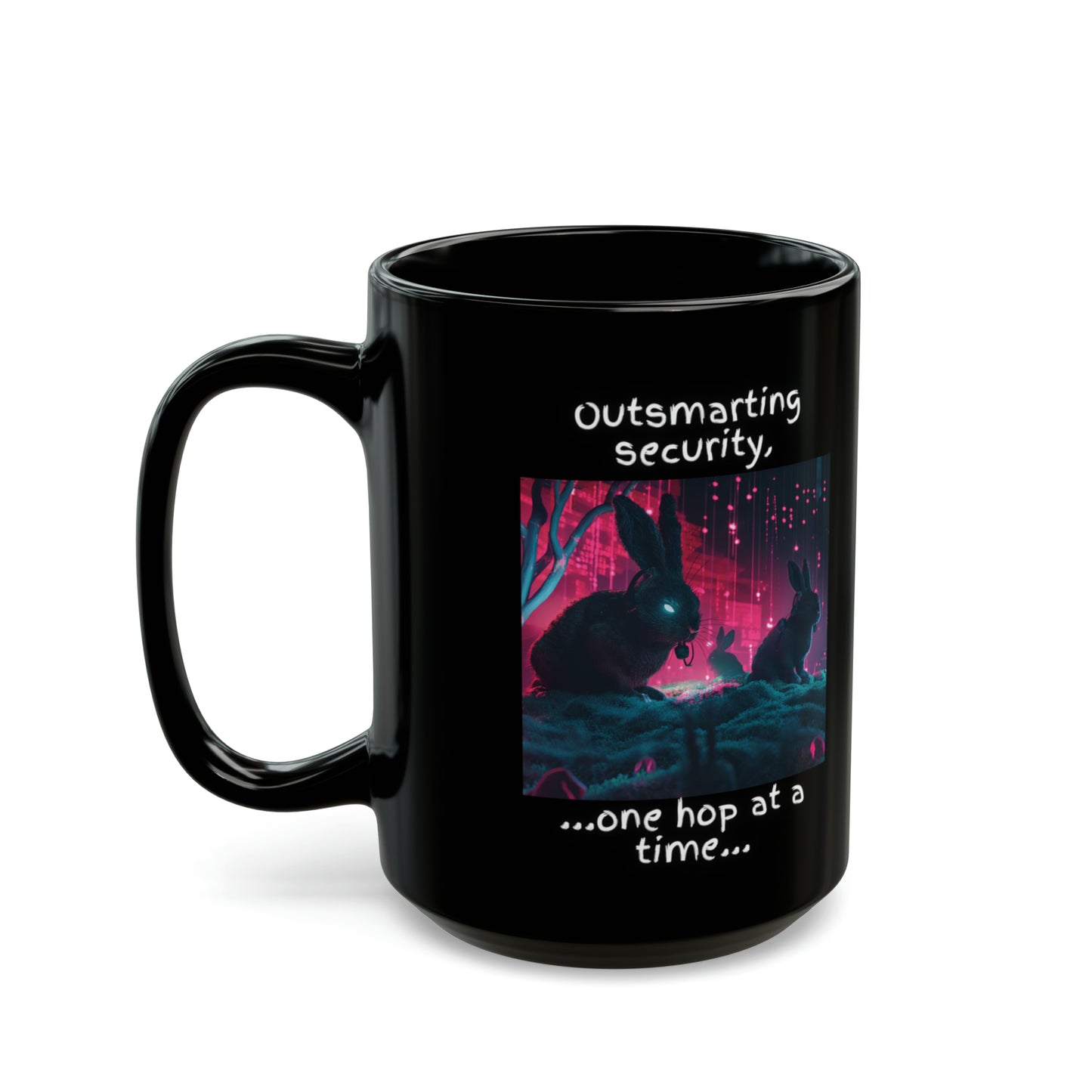 Red Team Cyber Expertise Mug - "Outsmarting Security... One Hop at a Time" - Black (11oz, 15oz)